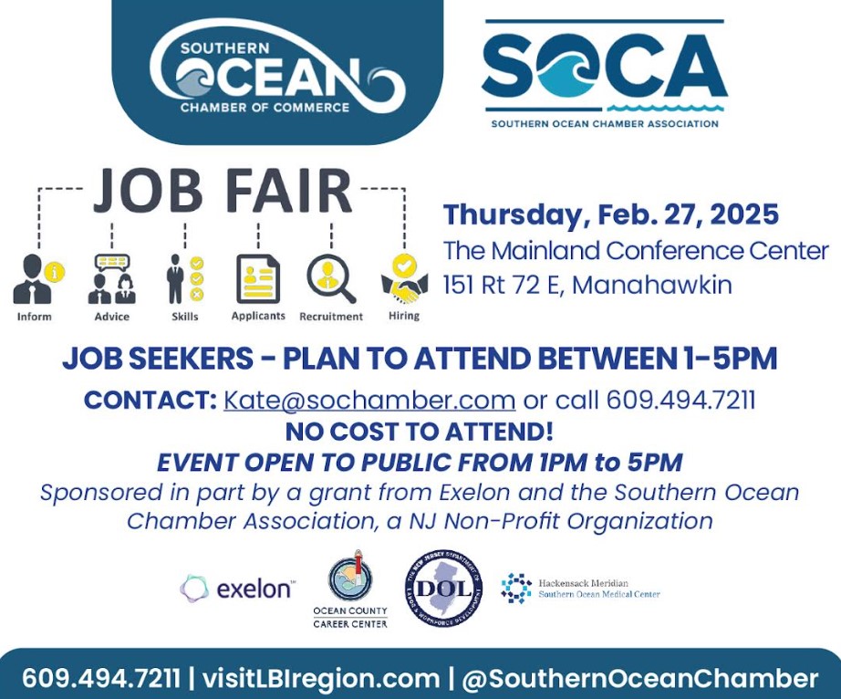 Southern Ocean County Job Fair – February 27, 2025