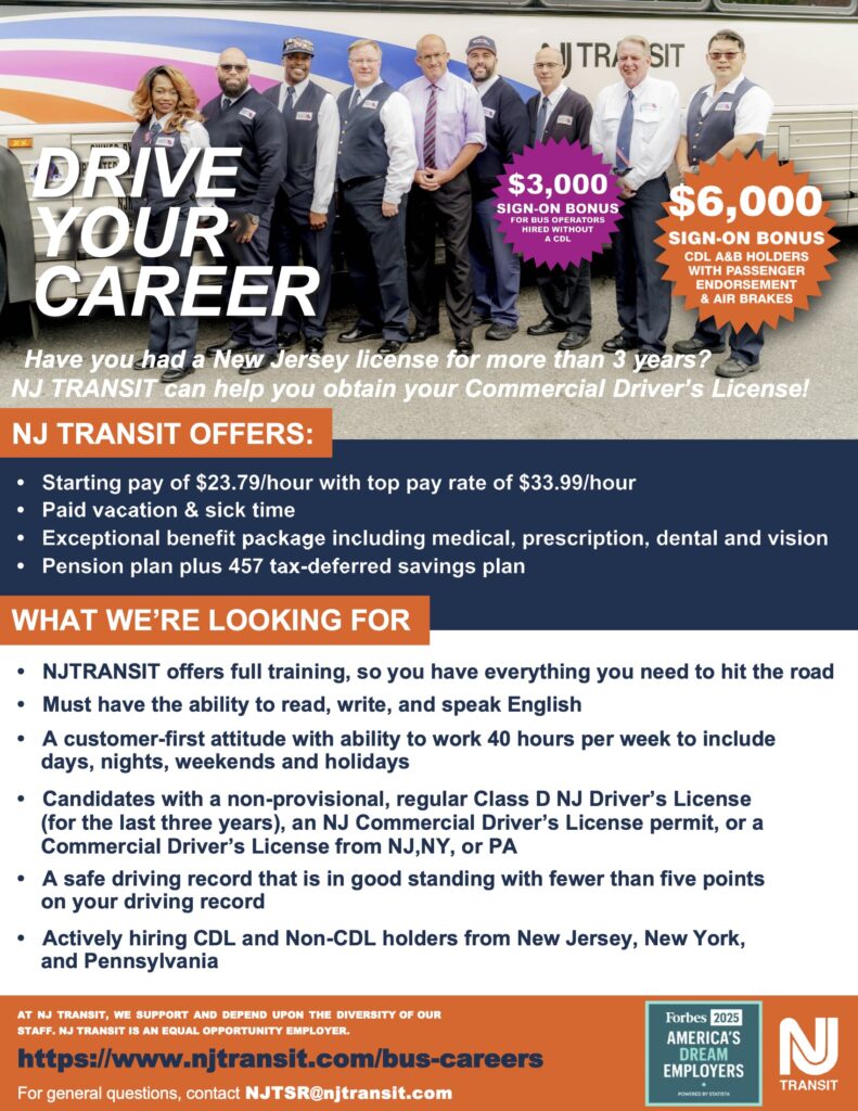 NJ TRANSIT Bus Operator Opportunities
