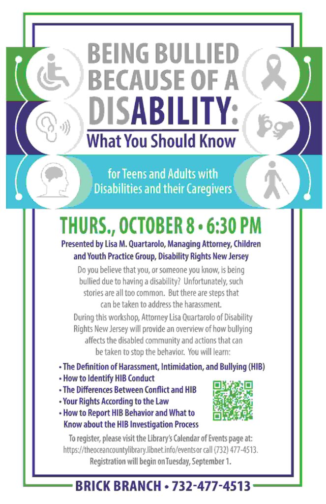 Event Flyer: Being Bullied Because of a Disability: What You Should Know