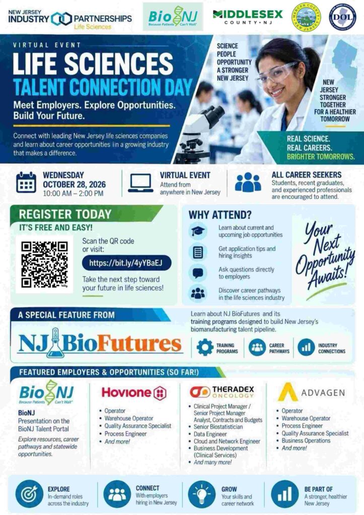 NJ Life Sciences Talent Connection Day flyer