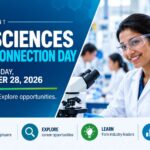 Life Sciences Talent Connection Day virtual event on October 28, 2026, featuring a scientist in a laboratory.