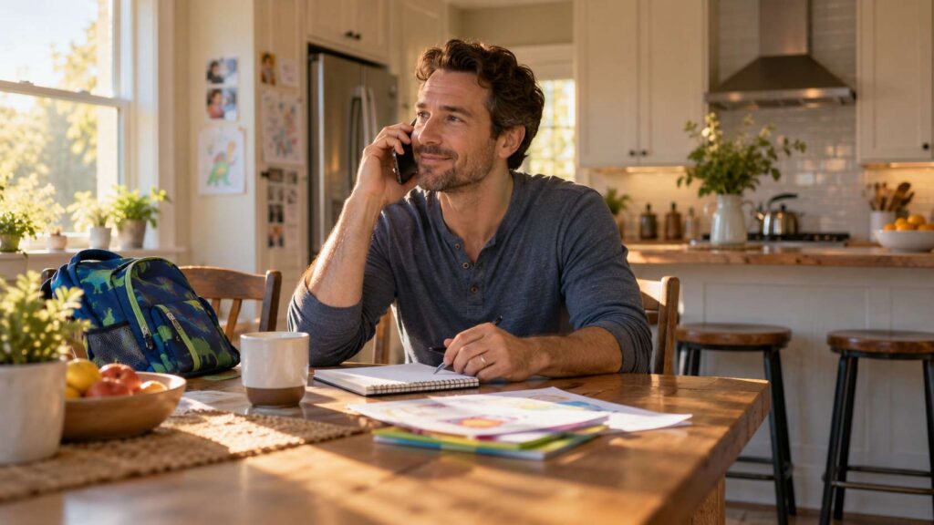 Parent calling PerformCare for a NJ Children's System of Care referral with help from the OPC Access Navigator